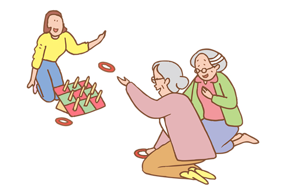 ①高齢者の社会参加を通じた介護予防の促進を図ります。